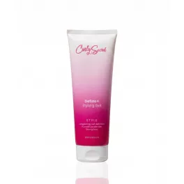 Curly Secret Define+ hajformázó zselé fehér-rózsaszín átmenetes tubusban, álló helyzetben.