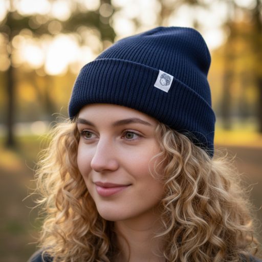 Szatén bélésű sapka, sötétkék