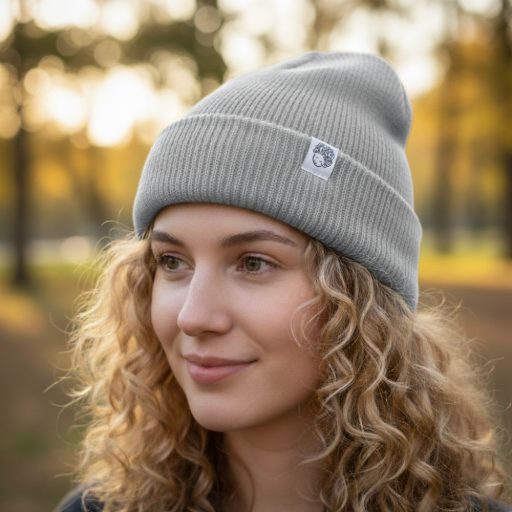 Szatén bélésű sapka, szürke