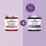 A Curlsmith Multi-Tasking Conditioner régi és új csomagolásának összehasonlítása egymás mellett.