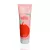 Curl Bites Refreshing Weightless Shampoo sampon rózsaszín tubusban, piros alma mintával és zöld kupakkal.