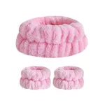 Hair and wristband set - pink