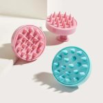 Fejbőrmasszírozó kefe hajmosáshoz- pink