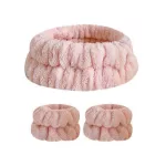 Hair and wristband set - peach