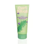 Curl Bites Rosemary mélytisztító sampon világoszöld tubusban, rozmaringág mintával és kupakkal.