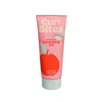 Curl Bites Volume & Hold Scrunching Gel rózsaszín tubusban, piros alma mintával és világoszöld kupakkal.