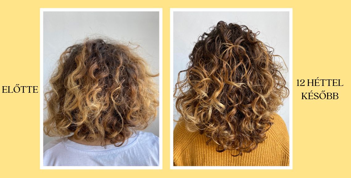 Göndör haj a Curly Method rutin előtt és után